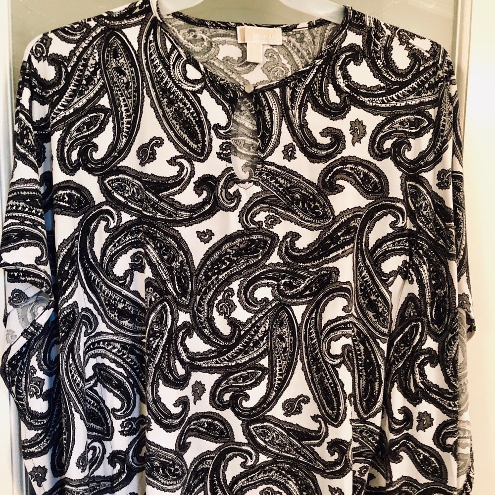 Michael Kors black and white parsley tunic